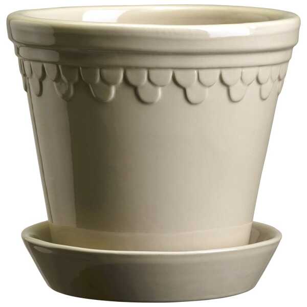 Bergs Potter Københavner Blumentopf glasiert Ø21cm Sand Stone