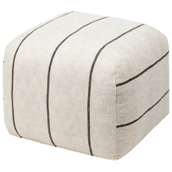 Broste Copenhagen Sigrid Pouf 50x50 cm Light Beige-Black