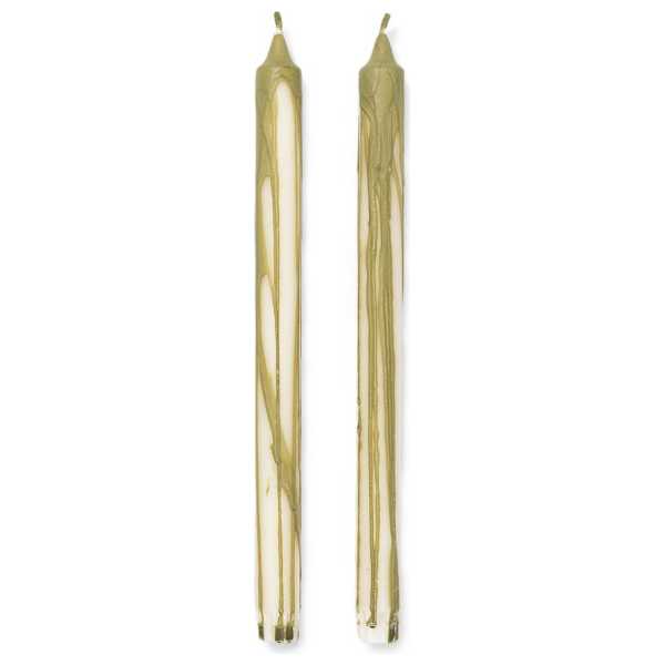 Ferm Living Dryp Kerze 2er-Pack Olive