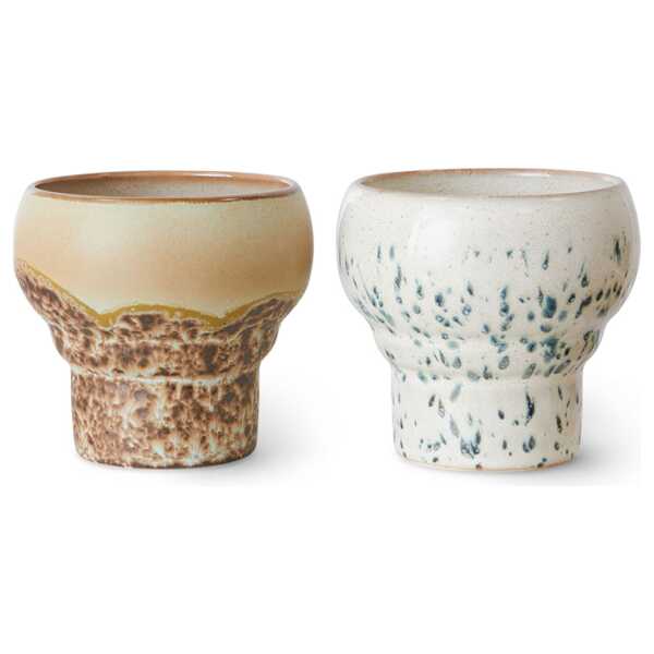 HKliving 70's Lungo Tasse 24 cl 2er-Pack Coral