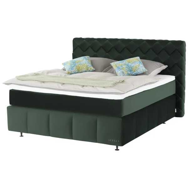 Jette Home Boxspringbett Braid ¦ grün ¦ Maße (cm): B: 202 H: 123 Betten > Boxspringbetten > Boxspringbetten 180x200 - Höffner