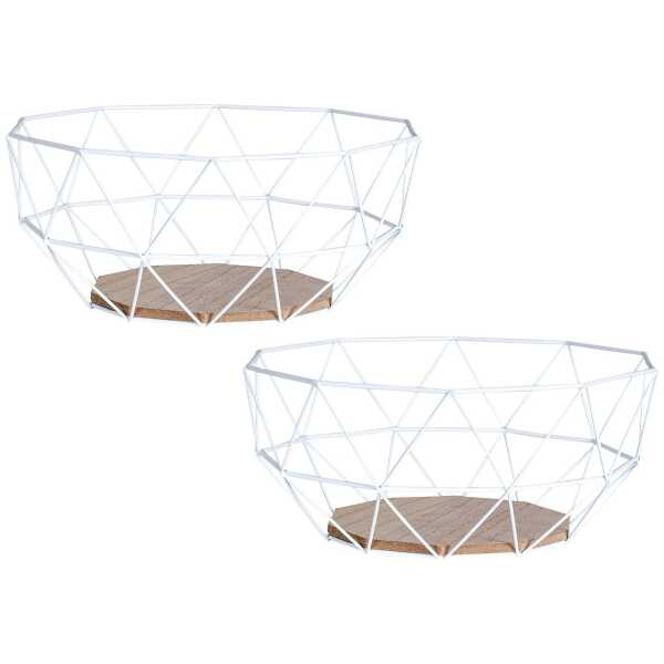 Levandeo® Dekoschale, 2er Set Korb Metall