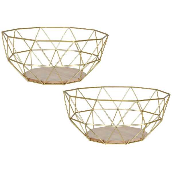 Levandeo® Dekoschale, 2er Set Korb Metall
