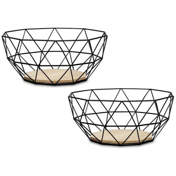 Levandeo® Dekoschale, 2er Set Korb Metall