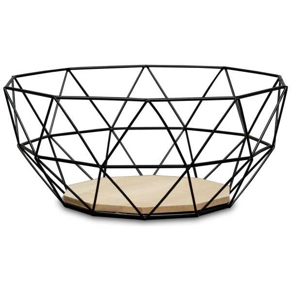 Levandeo® Dekoschale, Korb Metall Schwarz 26x12cm