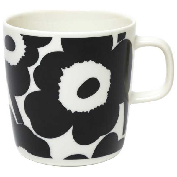 Marimekko Unikko Tasse 40 cl Weiß-schwarz