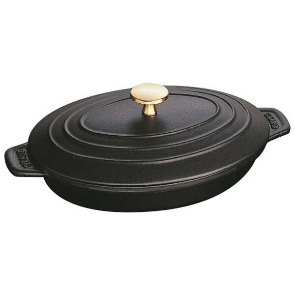 STAUB Staub Backform Gusseisen mit Deckel oval 23 cm Schwarz