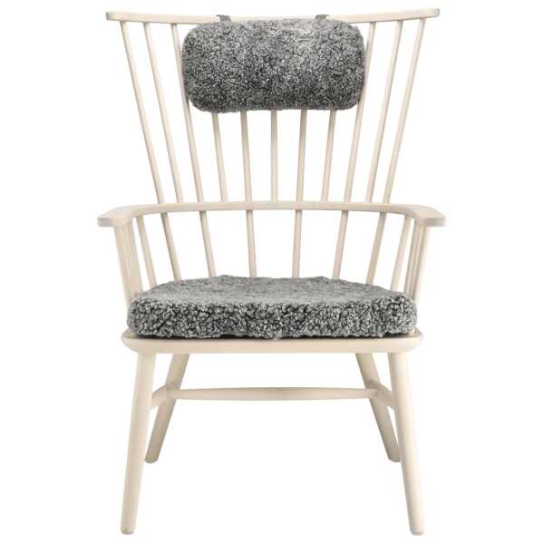 Stolab Henriette Sessel mit Sesselkissen & Nackenkissen White oiled-Scand. grey