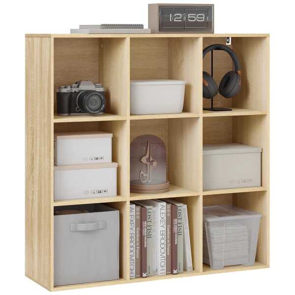 Woltu Bücherregal, Raumteiler, mit 9 Fächern,