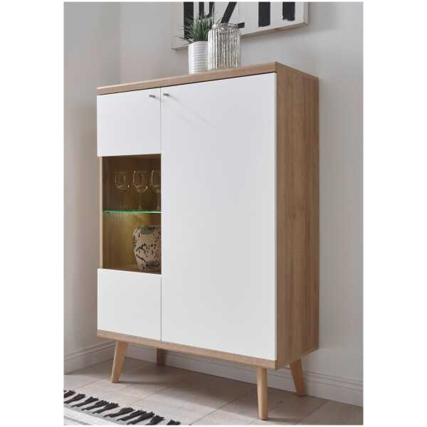 andas Vitrine Merle Scandi Design, Höhe