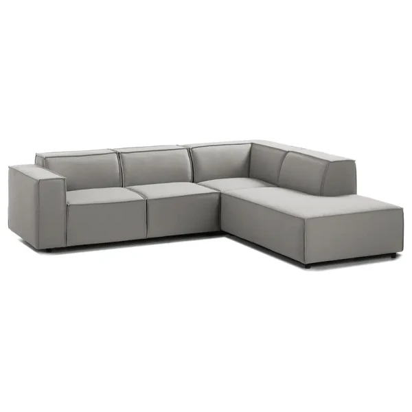 Ecksofa KINX mit Ottomane Grau Webstoff Osta 260 x 70 x 234cm Ottomane davorstehend rechts Keine Funktion Modern