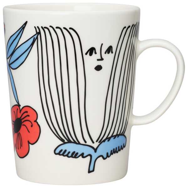 Arabia Puutarhurit Tasse 50 cl Blau-weiß-rot
