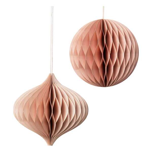 Broste Copenhagen - Christmas Mix Deko-Anhänger, Ø 13 x H 13 cm, dusty pink (2er-Set)