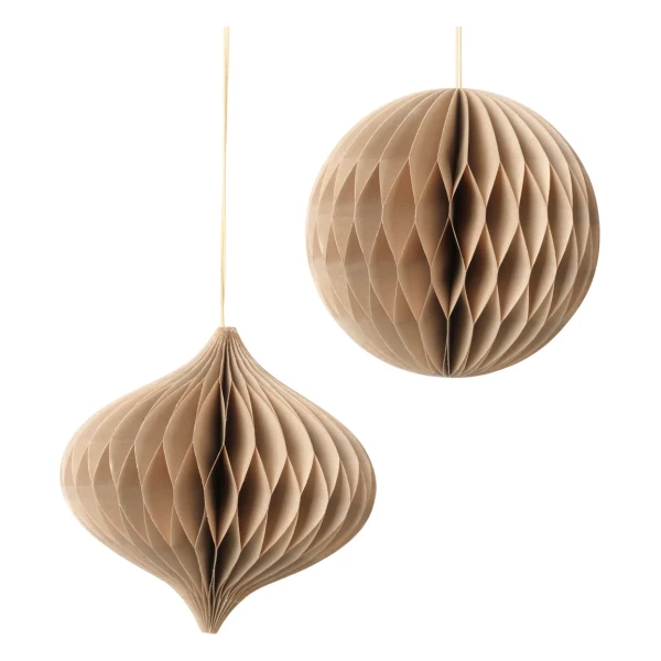 Broste Copenhagen - Christmas Mix Deko-Anhänger, Ø 13 x H 13 cm, natural brown (2er-Set)