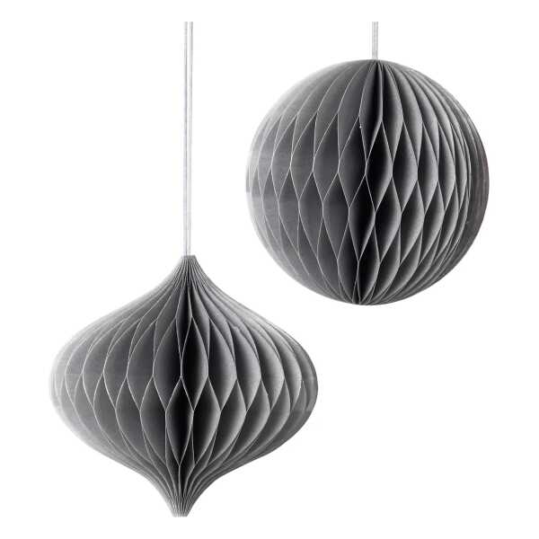 Broste Copenhagen - Christmas Mix Deko-Anhänger, Ø 13 x H 13 cm, silber (2er-Set)