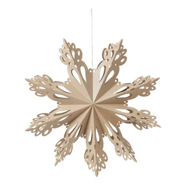 Broste Copenhagen - Christmas Snowflake Deko-Anhänger, Ø 30 cm, braun natur