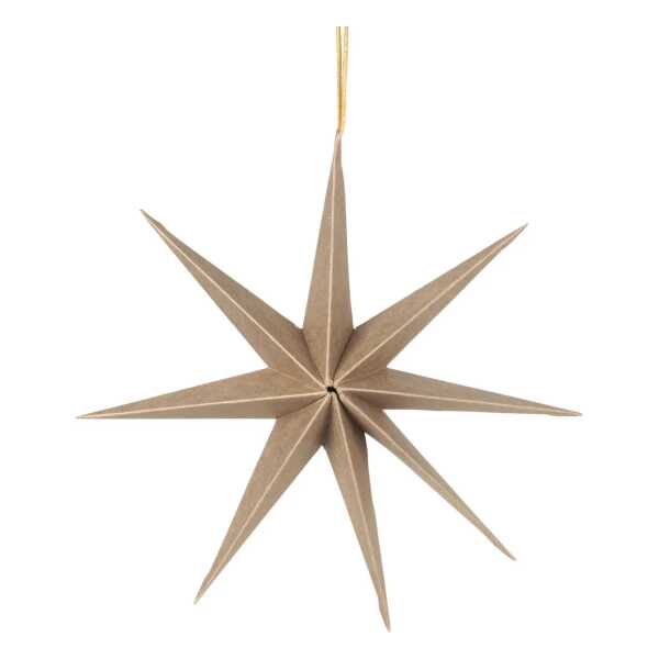 Broste Copenhagen - Christmas Star Deko-Anhänger, Ø 50 cm, natur braun