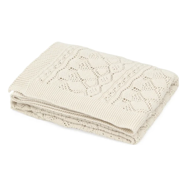 Cam Cam Copenhagen - Pointelle Strick Babydecke, off-white