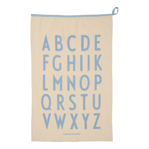 Design Letters - Premium Classic Geschirrtuch, natural / light blue