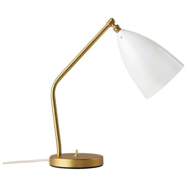 GUBI Gräshoppa Tischleuchte poliert Alabaster White-Brass