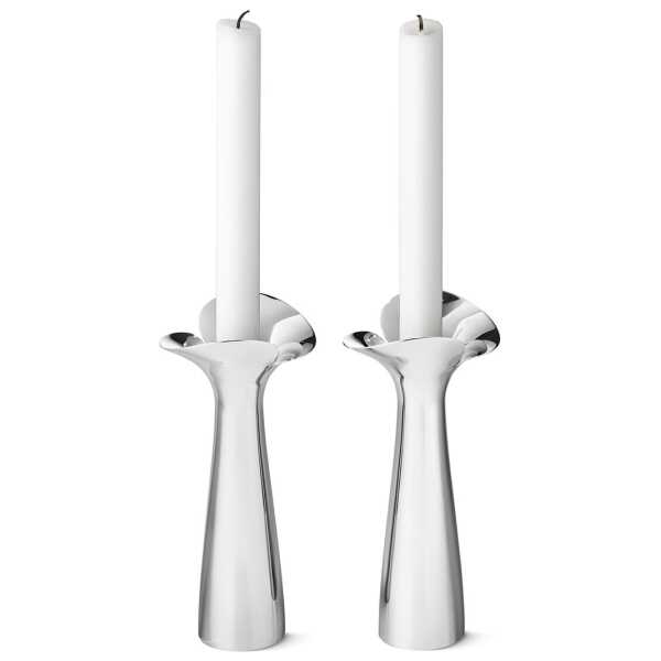 Georg Jensen Bloom Botanica Kerzenhalter 2er Pack Edelstahl