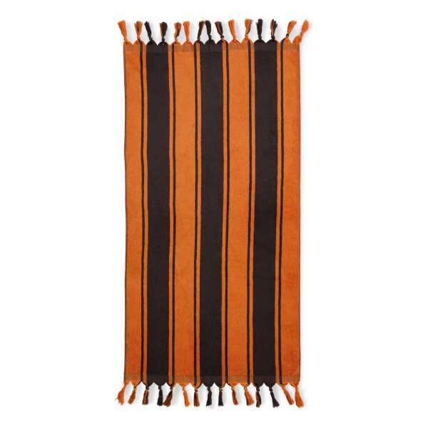 HKliving - 1965 Badetuch, 70 x 140 cm, orange / braun