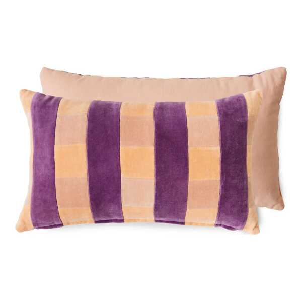 HKliving - Striped Samt-Kissen, 50 x 30 cm, midsummer