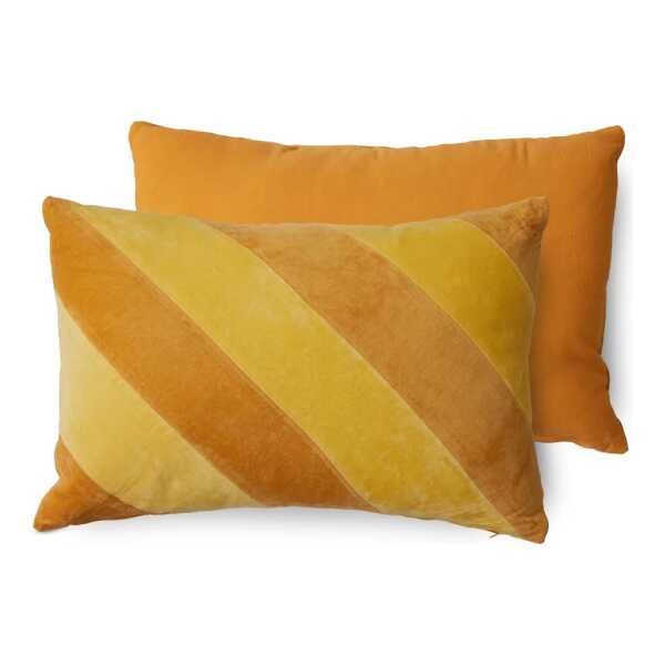Hkliving - Striped Samt-Kissen, 60 x 40 cm, april