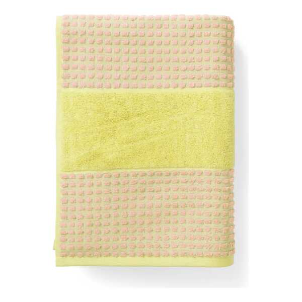Juna Check Handtuch 50x100 cm Gelb-rosa