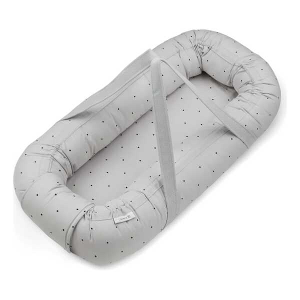 LIEWOOD - Gro Babynest / -trage, klassisch gepunktet, dumbo grey
