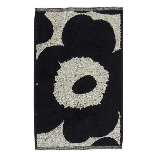 Marimekko - Unikko Jacquard Gästehandtuch 30 x 50 cm, baumwollweiß / dunkelblau