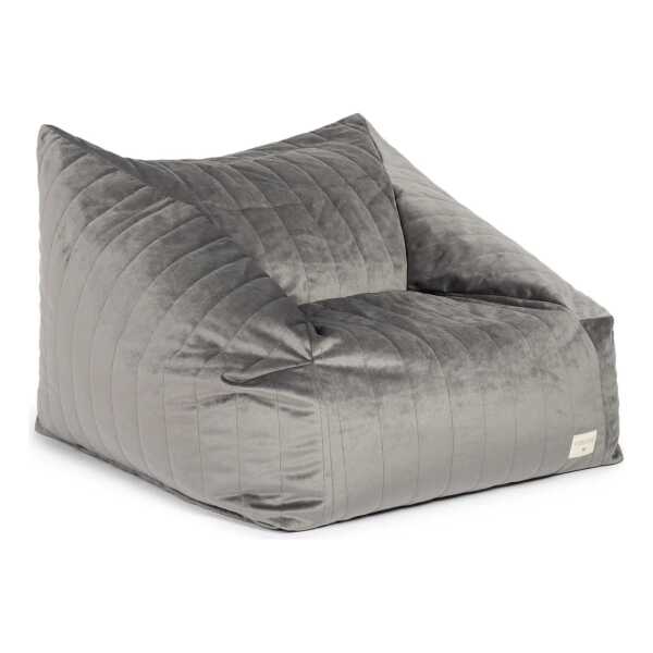 Nobodinoz - Chelsea Samt-Sitzsack, slate grey