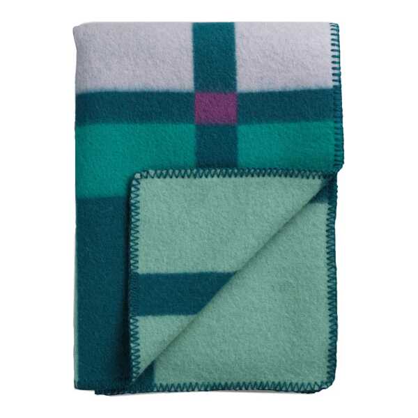 Røros Tweed - City Wolldecke 200 x 135 cm, aqua