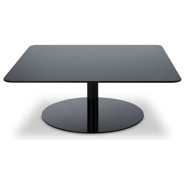 Tom Dixon Flash Couchtisch 80x80 cm Schwarzes Spiegelglas-schwarzes Gestell