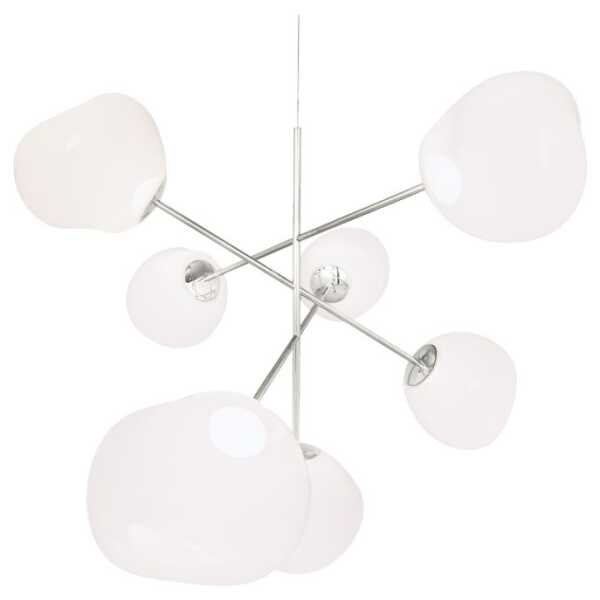 Tom Dixon Melt Chandelier large Kronleuchter LED 196 cm Opal-silver