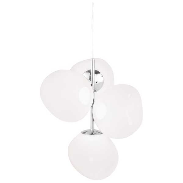 Tom Dixon Melt Chandelier small Kronleuchter LED 103 cm Opal-silver