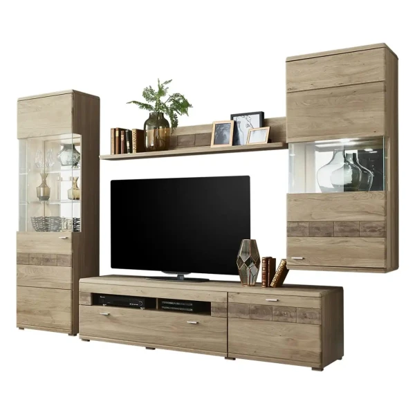 Woodford Wohnwand Miro ¦ holzfarben ¦ Maße (cm): B: 302 H: 206 T: 51.0 Kommoden & Sideboards > Wohnwände - Höffner