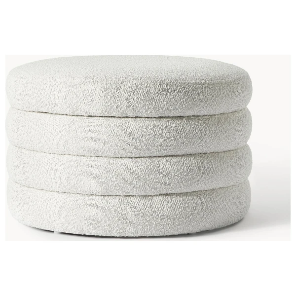 XL Bouclé-Polsterhocker Alto mit Stauraum