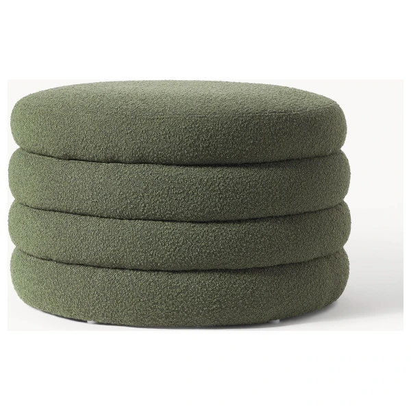 XL Bouclé-Polsterhocker Alto mit Stauraum