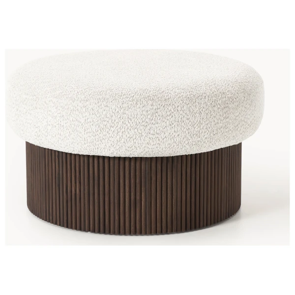 XL-Polsterhocker Nala mit Stauraum aus Teddy-Bouclé