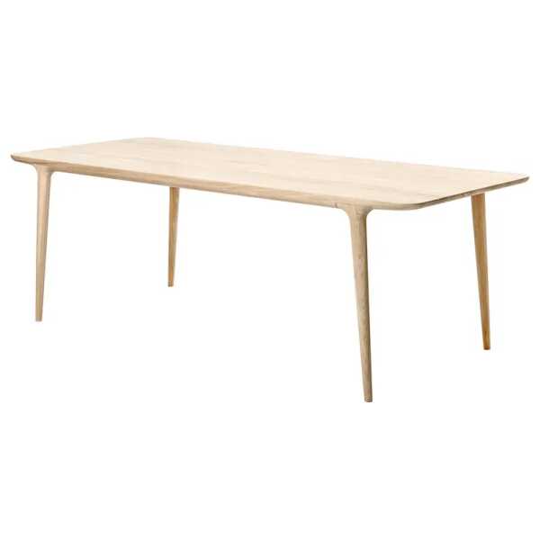 Massiver Esstisch 220 x 90 cm Braun/Eiche Hell