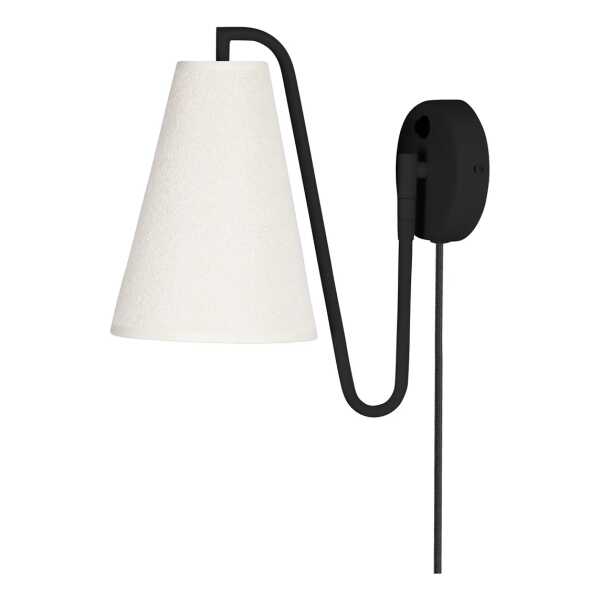 Globen Lighting Lou Wandleuchte Bouclé weiß-schwarz