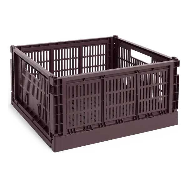 HAY - Colour Crate Korb Square L, 42 x 42 cm, bordeaux, recycled