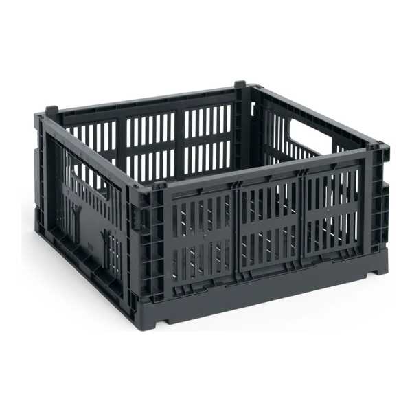 HAY - Colour Crate Korb Square M, 29,5 x 29,5 cm, charcoal, recycled