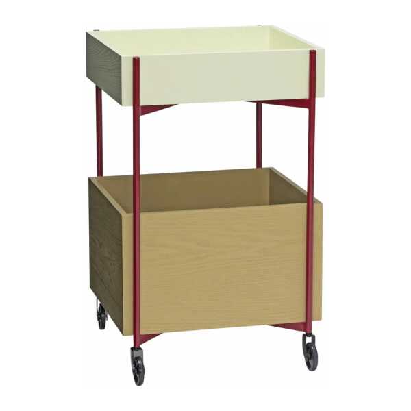 Hübsch Fresh Rollwagen 70 cm Khaki-burgunder