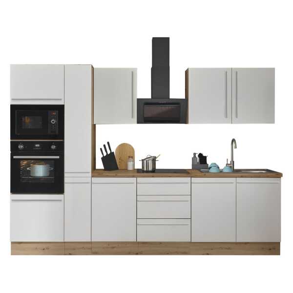 KOCHSTATION Küchenzeile Florida, Breite 300 cm, wahlweise mit E-Geräten,Softclose für Türen/Schubkästen