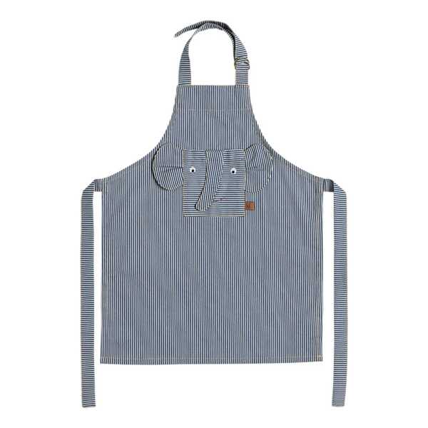 OYOY Mini - Striped Denim Elephant Schürze, blau