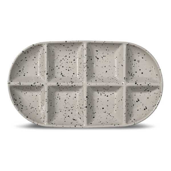 Sagaform Ditte Servierplatte groß 20x36 cm Grau-schwarz