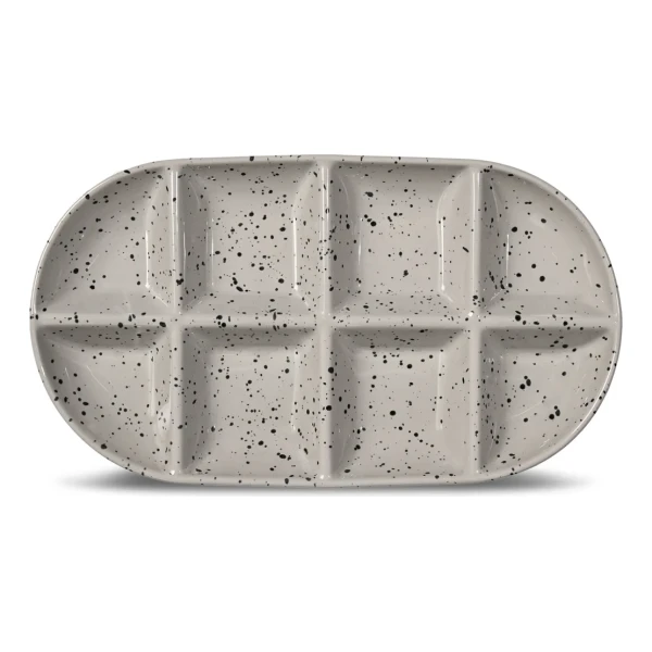 Sagaform Ditte Servierplatte groß 20x36 cm Grau-schwarz