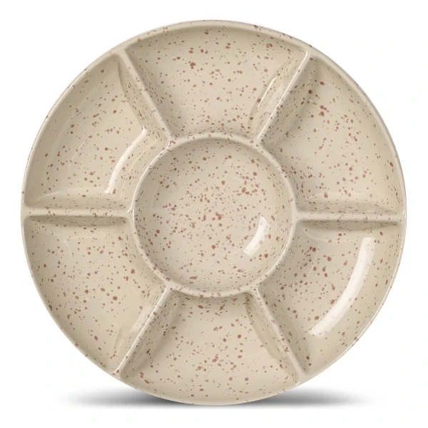 Sagaform Ditte Servierteller Beige-Weinrot